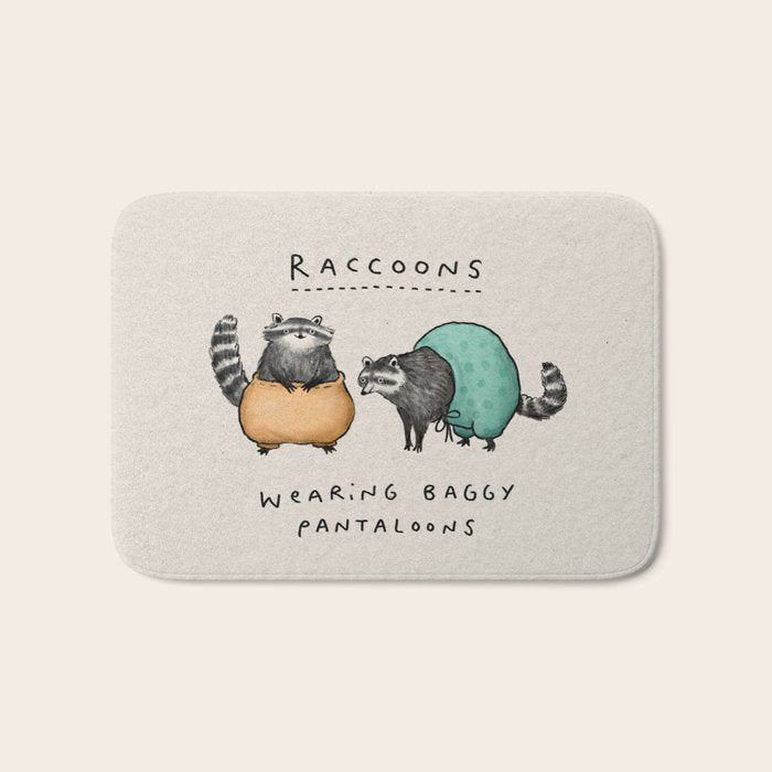 Raccoons Wearing Baggy Pantaloons Bath Mat Gallery Image 1