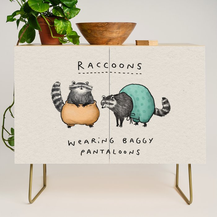 Raccoons Wearing Baggy Pantaloons Credenza Gallery Image 1
