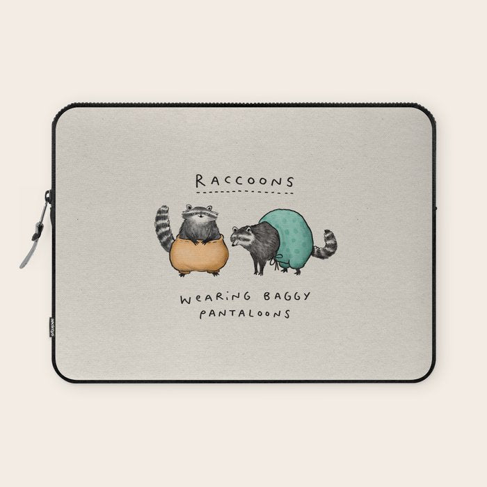 Raccoons Wearing Baggy Pantaloons Laptop Sleeve Gallery Image 1