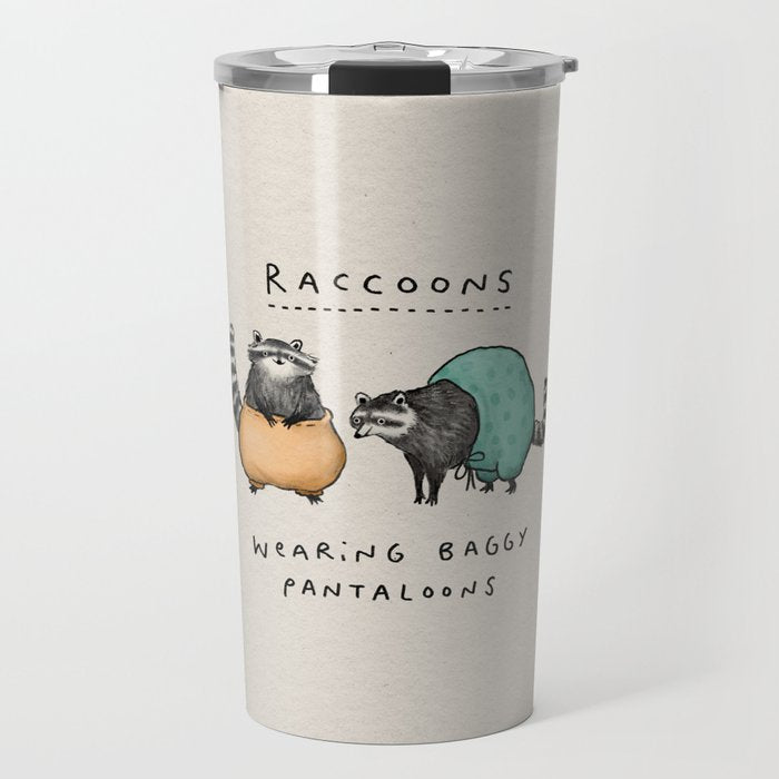 Raccoons Wearing Baggy Pantaloons Travel Mug Gallery Image 1