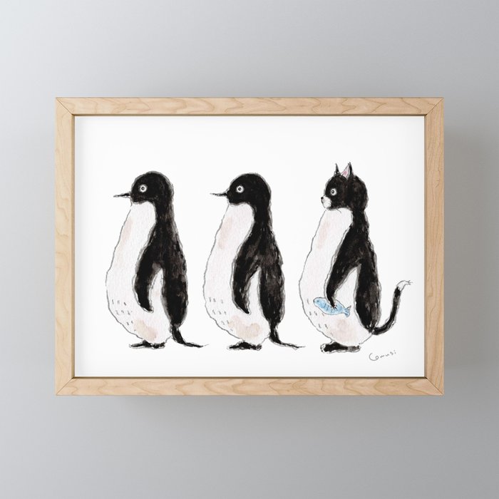 Penguin Trio Mini Art Print Gallery Image 1