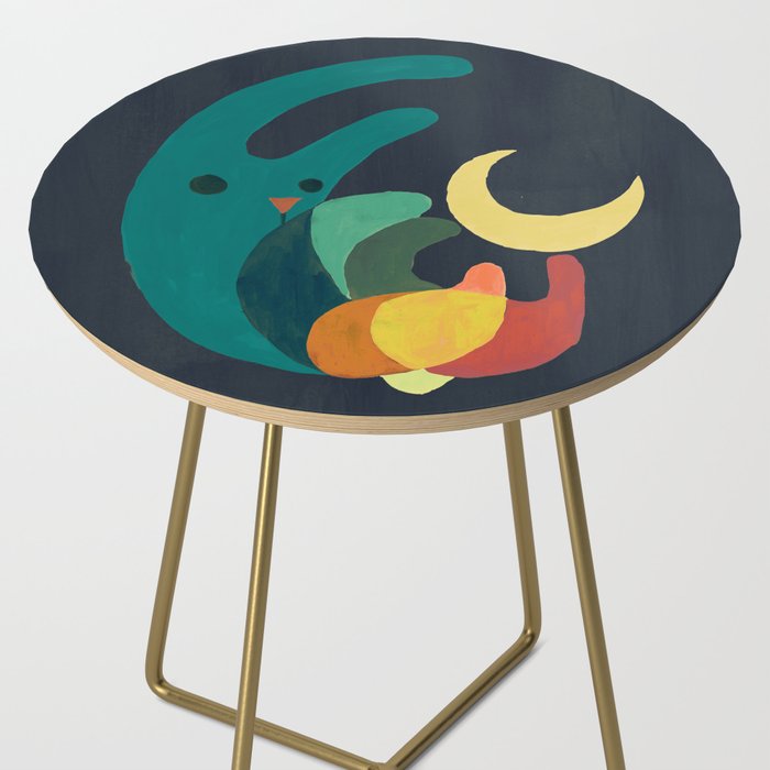 Rabbit and crescent moon Side Table Gallery Image 2