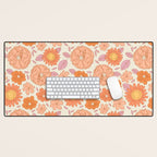 Vintage hand drawn flower art pattern Desk Mat Gallery Image 1