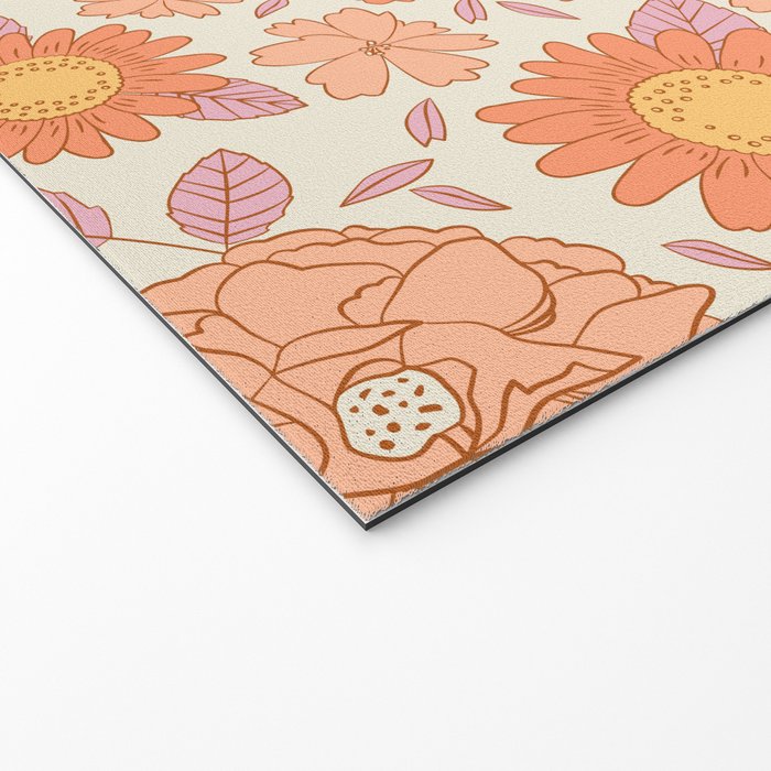 Vintage hand drawn flower art pattern Welcome Mat Gallery Image 2