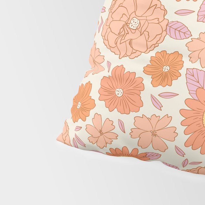 Vintage hand drawn flower art pattern Pillow Sham Gallery Image 4