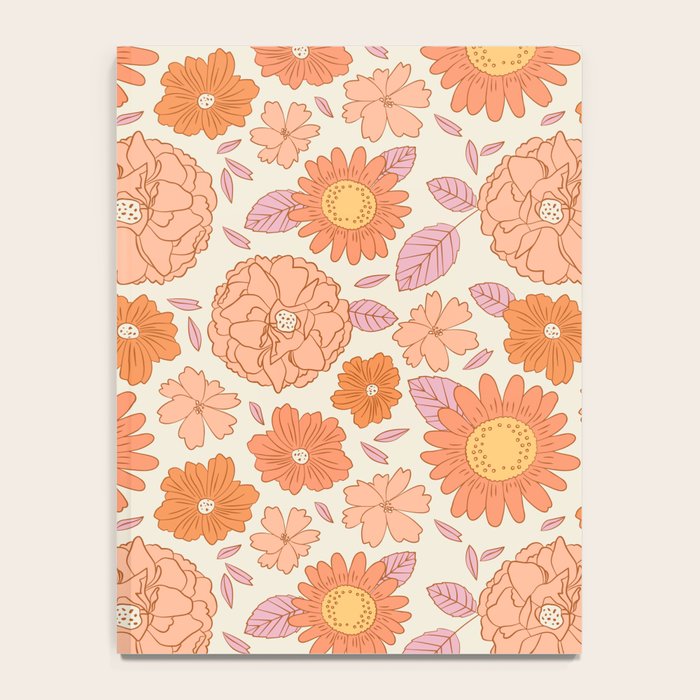 Vintage hand drawn flower art pattern Notebook Gallery Image 4