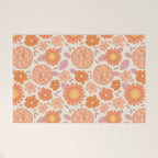 Vintage hand drawn flower art pattern Welcome Mat Gallery Image 1