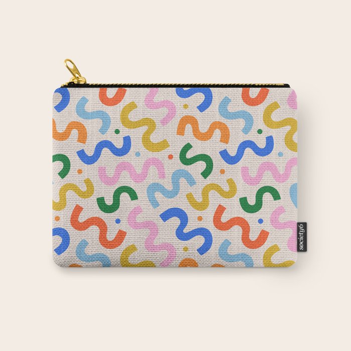 Fun colorful abstract organic shape art pattern Carry All Pouch Gallery Image 1