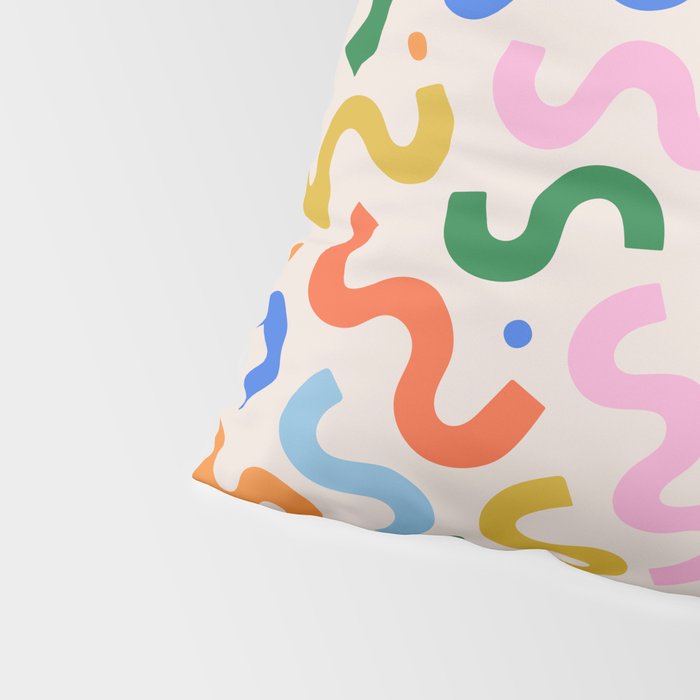 Fun colorful abstract organic shape art pattern Pillow Sham Gallery Image 4