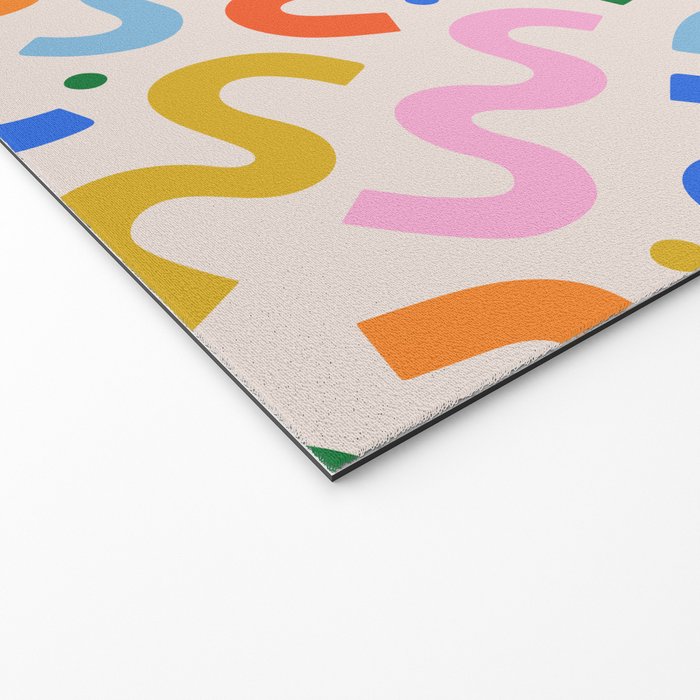 Fun colorful abstract organic shape art pattern Welcome Mat Gallery Image 2