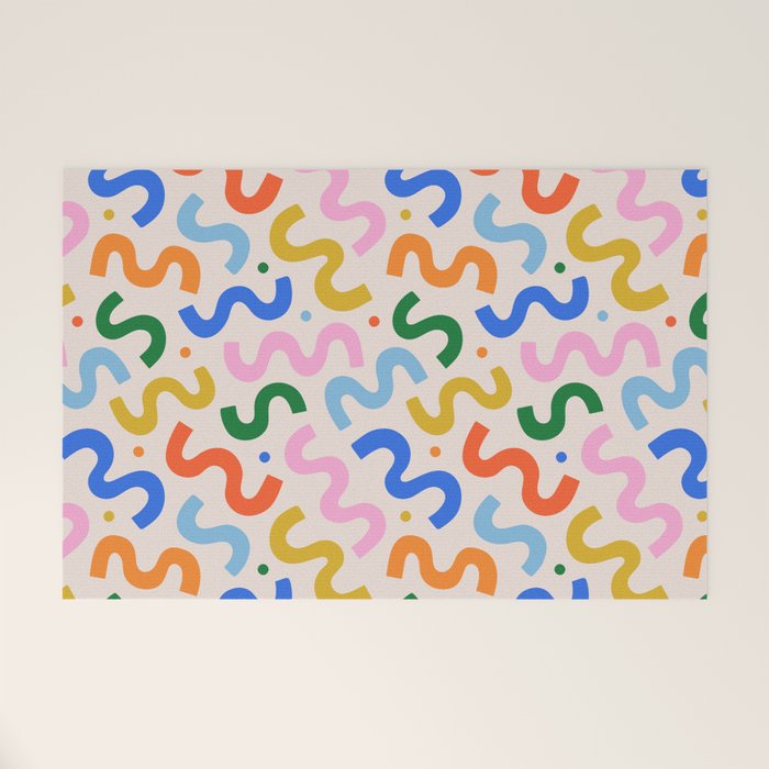 Fun colorful abstract organic shape art pattern Welcome Mat Gallery Image 1