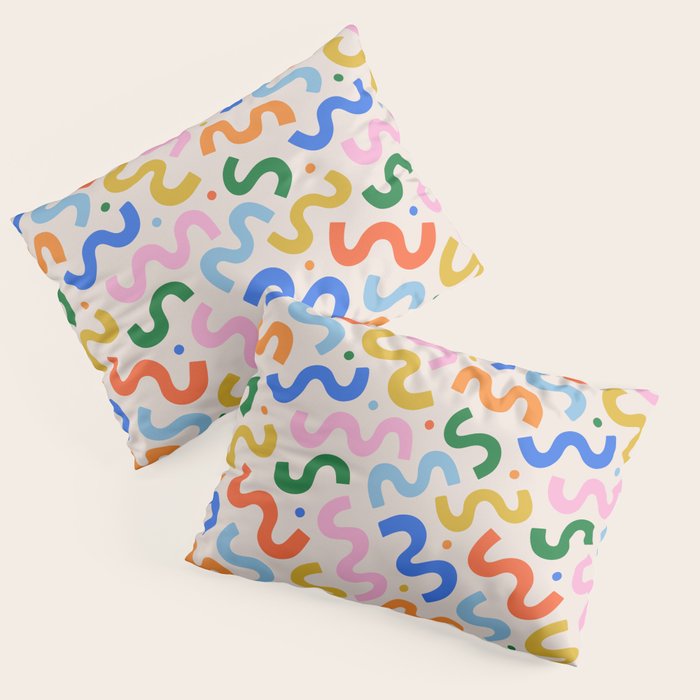 Fun colorful abstract organic shape art pattern Pillow Sham Gallery Image 3
