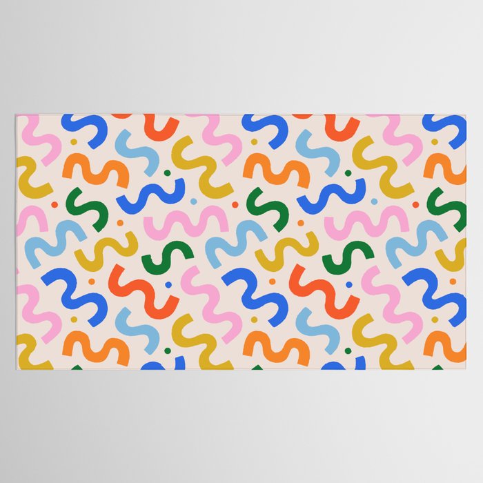 Fun colorful abstract organic shape art pattern Tablecloth Gallery Image 2
