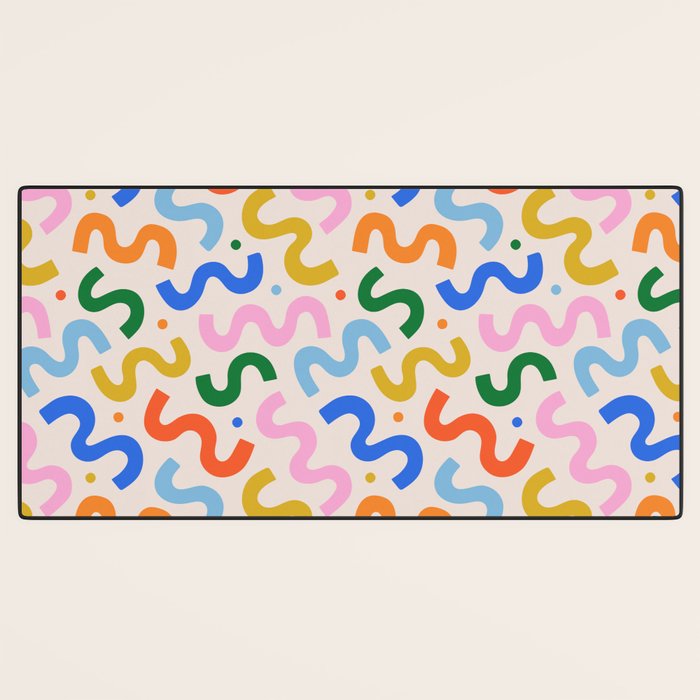 Fun colorful abstract organic shape art pattern Desk Mat Gallery Image 3