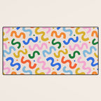 Fun colorful abstract organic shape art pattern Desk Mat Gallery Image 3