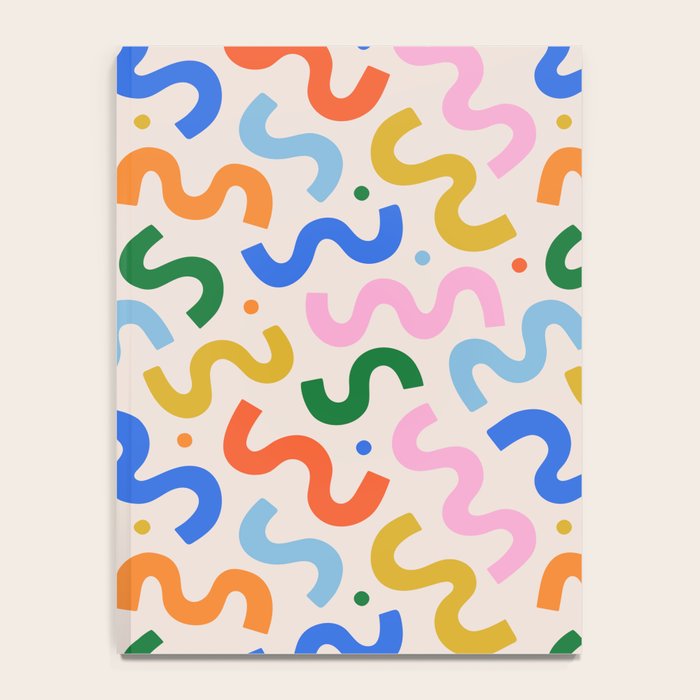 Fun colorful abstract organic shape art pattern Notebook Gallery Image 4