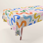 Fun colorful abstract organic shape art pattern Tablecloth Gallery Image 1