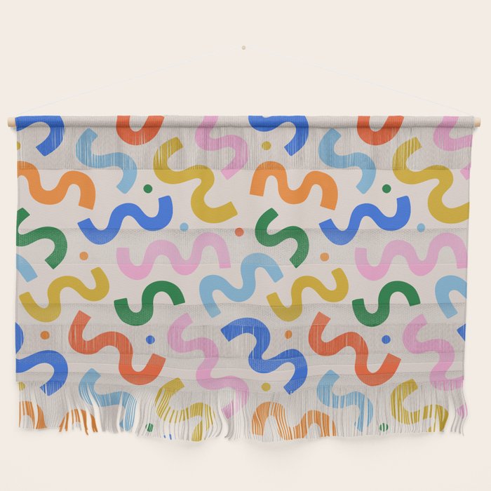 Fun colorful abstract organic shape art pattern Wall Hanging Gallery Image 1