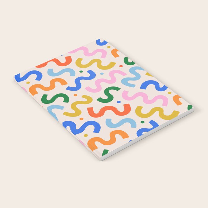 Fun colorful abstract organic shape art pattern Notebook Gallery Image 2