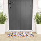 Fun colorful abstract organic shape art pattern Welcome Mat Gallery Image 3