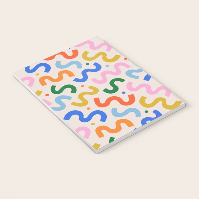 Fun colorful abstract organic shape art pattern Notebook Gallery Image 3