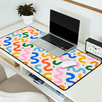 Fun colorful abstract organic shape art pattern Desk Mat Gallery Image 2