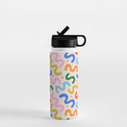 Fun colorful abstract organic shape art pattern Water Bottle Gallery Image 1