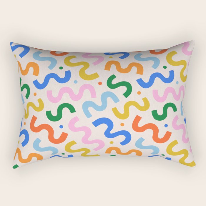 Fun colorful abstract organic shape art pattern Rectangular Pillow Gallery Image 2
