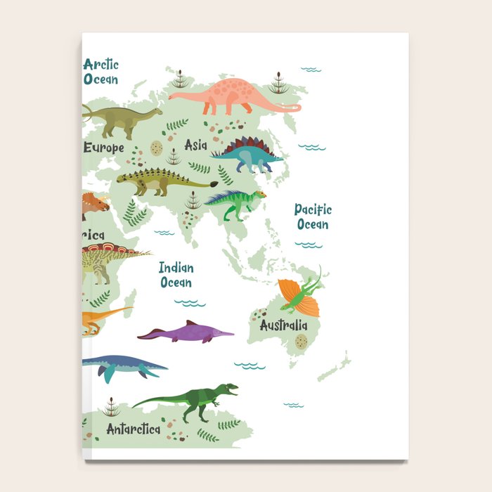 Colorful Dinosaur World Map Notebook Gallery Image 4
