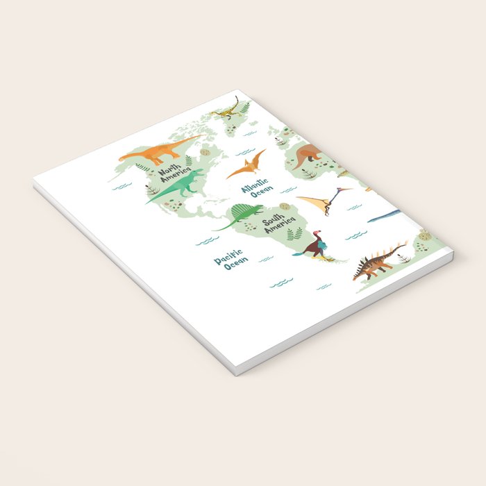 Colorful Dinosaur World Map Notebook Gallery Image 3
