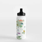 Colorful Dinosaur World Map Water Bottle Gallery Image 2
