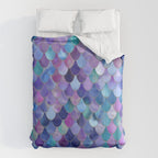 Mermaid Scales Art, Purple, Pink, Teal, Blue, Green Comforter Gallery Image 6