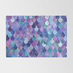 Mermaid Scales Art, Purple, Pink, Teal, Blue, Green Rug Gallery Image 2