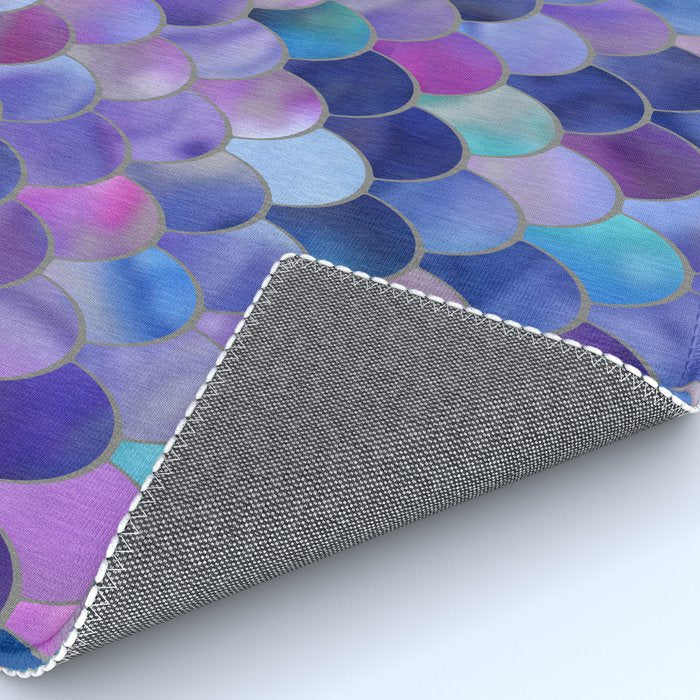 Mermaid Scales Art, Purple, Pink, Teal, Blue, Green Rug Gallery Image 4