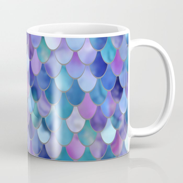 Mermaid Scales Art, Purple, Pink, Teal, Blue, Green Coffee Mug Gallery Image 1