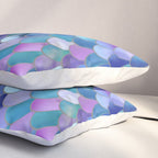 Mermaid Scales Art, Purple, Pink, Teal, Blue, Green Pillow Sham Gallery Image 3