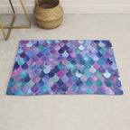 Mermaid Scales Art, Purple, Pink, Teal, Blue, Green Rug Gallery Image 1