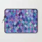 Mermaid Scales Art, Purple, Pink, Teal, Blue, Green Laptop Sleeve Gallery Image 1