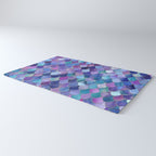 Mermaid Scales Art, Purple, Pink, Teal, Blue, Green Rug Gallery Image 3