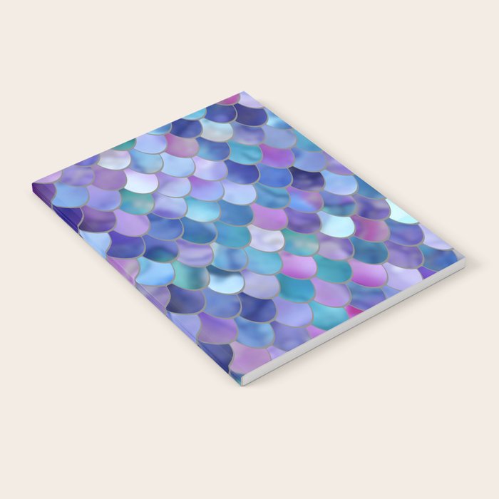 Mermaid Scales Art, Purple, Pink, Teal, Blue, Green Notebook Gallery Image 2
