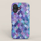 Mermaid Scales Art, Purple, Pink, Teal, Blue, Green iPhone Case Gallery Image 1
