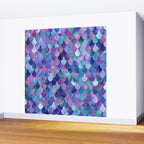 Mermaid Scales Art, Purple, Pink, Teal, Blue, Green Wall Mural Gallery Image 2