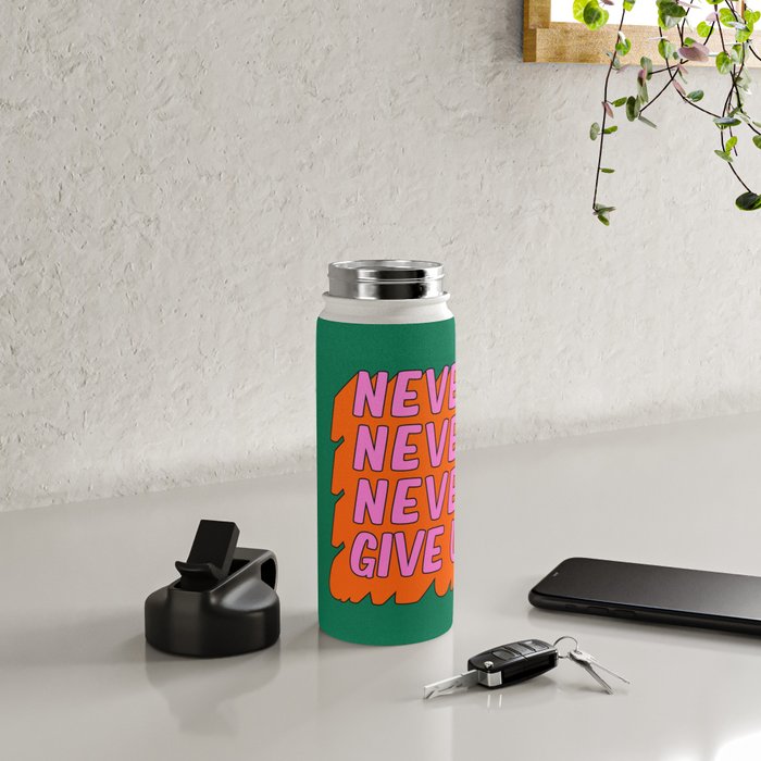 Never, Never Give Up Water Bottle Gallery Image 5