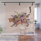 FLOWER CAT Wall Mural Gallery Image 1