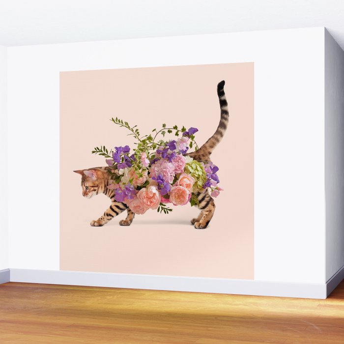 FLOWER CAT Wall Mural Gallery Image 2