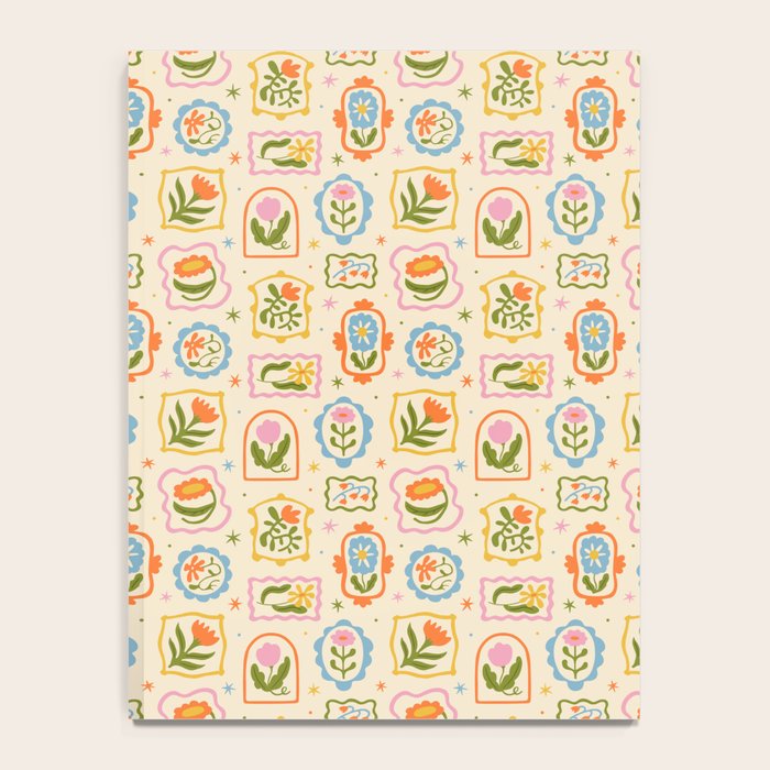 Colorful retro flower art frame art pattern Notebook Gallery Image 4