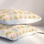 Colorful retro flower art frame art pattern Pillow Sham Gallery Image 3