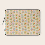 Colorful retro flower art frame art pattern Laptop Sleeve Gallery Image 1