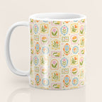Colorful retro flower art frame art pattern Coffee Mug Gallery Image 3
