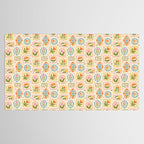 Colorful retro flower art frame art pattern Tablecloth Gallery Image 2